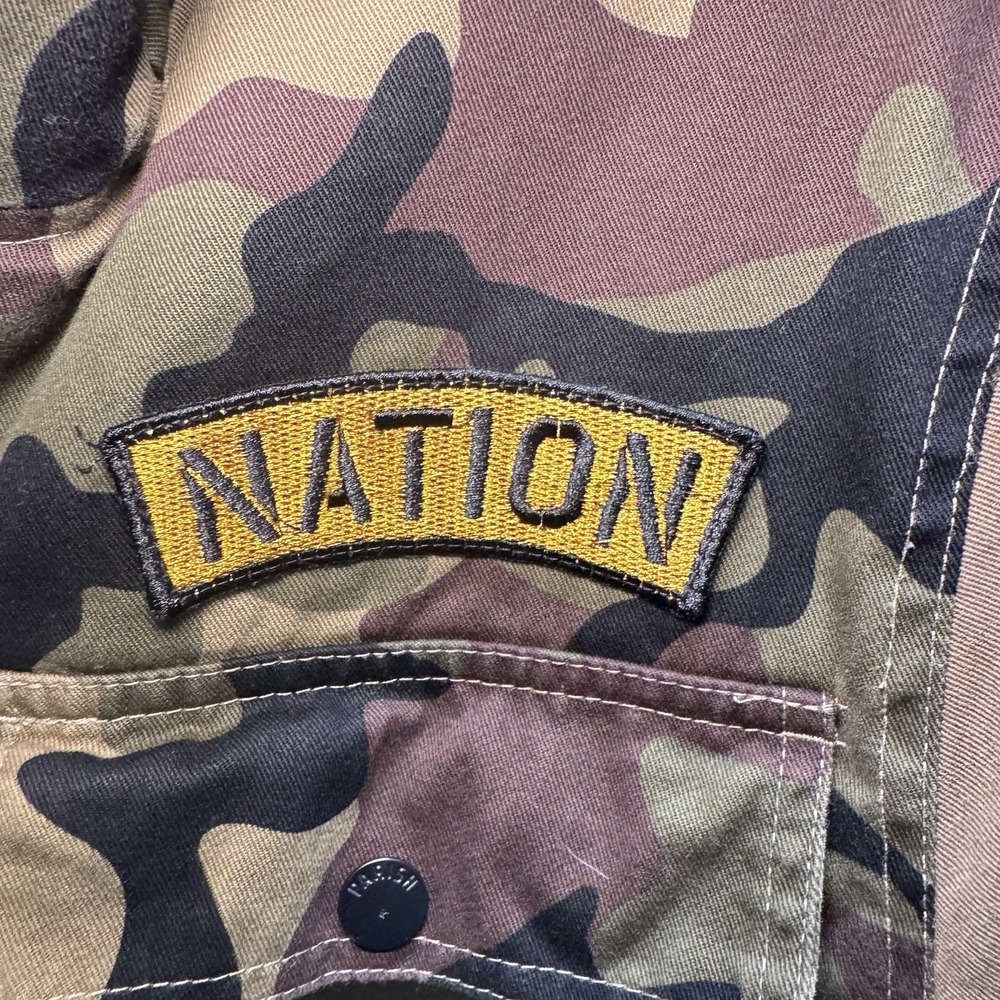 Parish Nation Camo Streetwear Jacket Men's XL Health Wealth Wisdom Patches Y2K - Picture 5 of 12